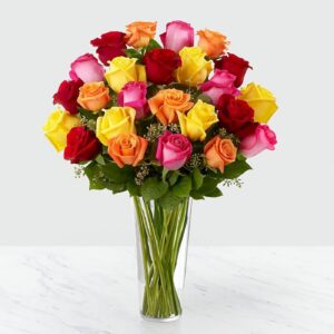 Mixed Roses in Vase