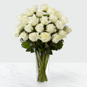 White Roses in Vase